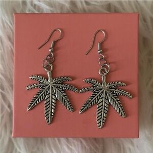 Silver Leaf Dangle Earrings